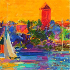 Bucht von Cannes von Peter Graham (Contemporary)