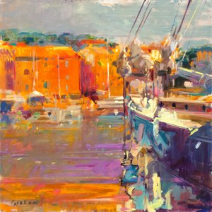 Liegeplatz in Saint-Tropez von Peter Graham (Contemporary)