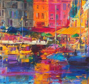 Honfleur Hafen von Peter Graham (Contemporary)