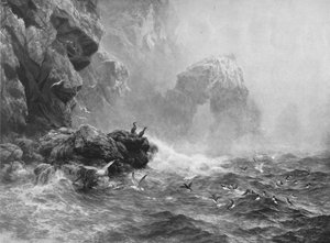 Wo nichts zu hören ist außer peitschenden Wellen und dem Schrei der Seevögel, um 1880, 1912 von Peter Graham