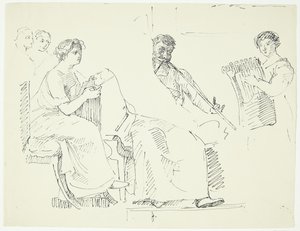 Kopie nach antiker Freske im Museum in Neapel. Musikszene von Peter Hansen