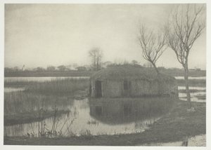 Ein Schilfboot-Haus