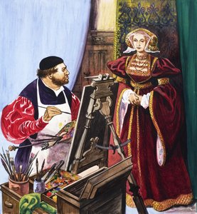 Holbein malt ein Porträt von Anne von Kleve von Peter Jackson