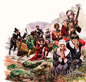 Die Pilgerväter landen in Amerika