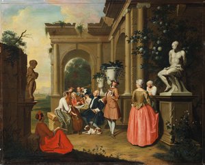 Ein Konzert an einem Portikus, 1739 von Peter Jacob Horemans
