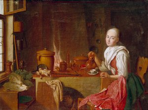 Dame in ihrer Küche von Peter Jacob Horemans