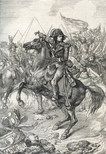 Ägyptische Expedition (1798-1801): General Napoleon Bonaparte (1765-1821) vor den Pyramiden