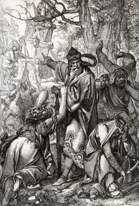 Kaiser Karl der Große (ca. 742-814) im Krieg gegen die Sachsen, 772 Federzeichnung aus „Historische Memorabilian des In- und Auslandes“ von Anton Ziegler von Peter Johann Nepomuck Geiger