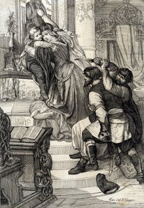 Moskauer Aufstand von 1682: Zarin Natalia Naryschkina schützt ihren Sohn Prinz Peter vor Angriffen der Strelitzen von Peter Johann Nepomuck Geiger