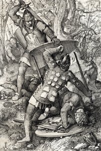 Der Tod von Ernst II. von Schwaben (1010-1030) in einer Schlacht gegen den Bischof von Konstanz, Deutschland (Der Tod von Ernst II., Herzog von Schwaben in Konstanz, Deutschland von Peter Johann Nepomuck Geiger