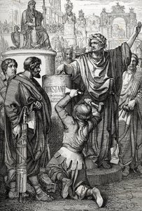 Die Gründung von Konstantinopel durch Kaiser Konstantin den Großen, der die kaiserliche Hauptstadt nach Byzanz verlegte, das er in Konstantinopel umbenannte von Peter Johann Nepomuck Geiger