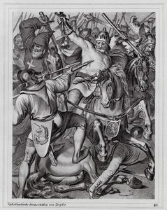 Tod von Johann dem Blinden, König von Böhmen, in der Schlacht von Crécy von Peter Johann Nepomuk Geiger