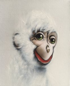 Affe in Weiß