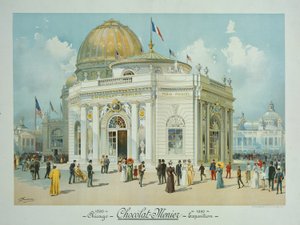 Chocolate-Menier Pavillon, Weltausstellung, Chicago, Illinois, Perspektivische Ansicht, 1893