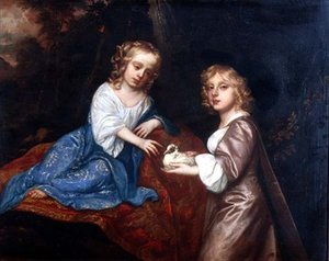 Doppelporträt von Charles Dormer, Viscount Ascott und seiner Schwester, Lady Elizabeth Dormer von Peter Lely