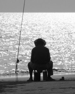 Angeln am Strand von Sanya... China, 2008
