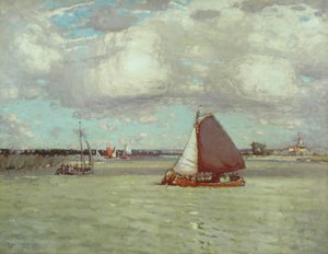 Ein niederländischer Fluss, ca. 1904 von Peter Moffat Lindner