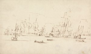 Ein Geschwader vor Anker von Peter Monamy