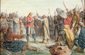 Olav Trygvasson wird zum König von Oreting gewählt von Peter Nicolai Arbo