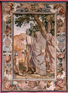 Flämischer Wandteppich. Serie Geschichte des Konsuls Decius Mus. Valerius segnet Decius. Modell Peter Paul Rubens. Ca. 1620-1629.