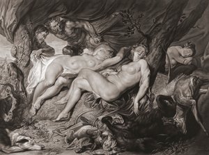 Schlafende Diana und ihre Nymphen von Satyrn beobachtet