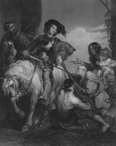 St. Martin teilt seinen Mantel (Stich)