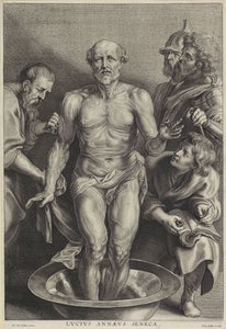 Der Tod des Seneca, graviert von Alexander Voet II