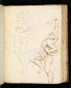 Zwei Studien des Laokoon, eine mit in Draperie verwandelten Schlangen von Peter Paul (after) Rubens