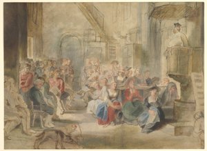 Eine Predigt in einer Dorfkirche, ca. 1630 von Peter Paul Rubens