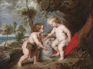 Christus und Johannes der Täufer als Kinder