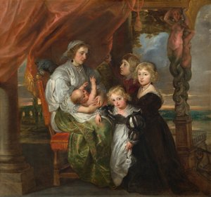 Deborah Kip, Ehefrau von Sir Balthasar Gerbier, und ihre Kinder, 1629-1630, überarbeitet wahrscheinlich Mitte der 1640er Jahre von Peter Paul Rubens