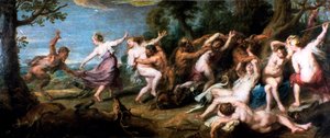 Diana und ihre Nymphen von den Faunen überrascht, 1638-1640 von Peter Paul Rubens