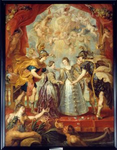 Austausch der beiden Prinzessinnen von Frankreich und Spanien auf dem Fluss Bidassoa in Hendaye, 9.11.1615 (allegorische Darstellung der Heirat zwischen Anne von Österreich und Ludwig XIII sowie Isabella von Frankreich und Philipp IV) von Peter Paul Rubens