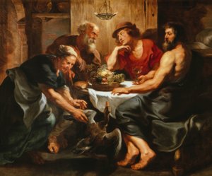 Jupiter und Merkur bei Philemon und Baucis von Peter Paul Rubens