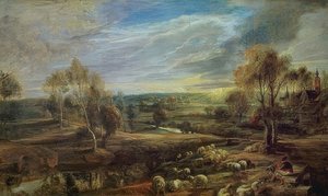 Landschaft mit Schäfer und seiner Herde von Peter Paul Rubens