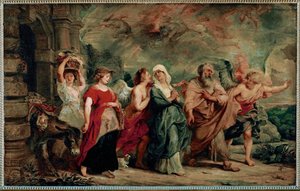 Lot und seine Familie verlassen Sodom von Peter Paul Rubens