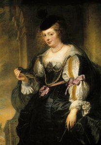 Porträt von Helene Fourment auf der Kutsche (Detail) von Peter Paul Rubens