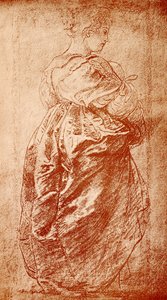 Gewandstudie zu einer Dame von Peter Paul Rubens