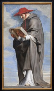 Heiliger Bonaventura. (Pendant des heiligen Franziskus in Ekstase). Die Lehre dieses Heiligen, die von der Franziskanerschule bis zum Ende des 16. Jahrhunderts wenig geschätzt wurde, wurde von den Theologen der Gegenreformation geehrt. Szenen aus dem Leben