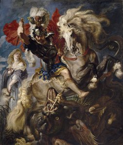 Sankt Georg und der Drache, 1606-1608 von Peter Paul Rubens