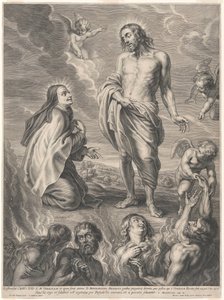 Die heilige Theresa von Ávila kniet vor Christus und bittet für die Seelen im Fegefeuer von Peter Paul Rubens