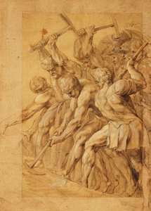 Soldaten zerstören eine Brücke von Peter Paul Rubens