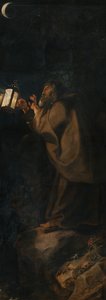 St. Christophorus und der Einsiedler, rechte Außentafel des Triptychons „Kreuzabnahme“