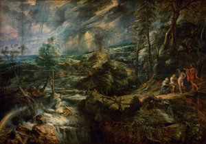 Stürmische Landschaft mit Philemon und Baucis