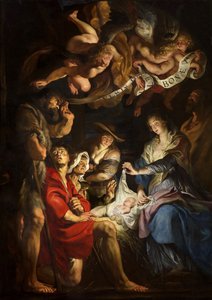 Die Anbetung der Hirten, ca. 1608 von Peter Paul Rubens
