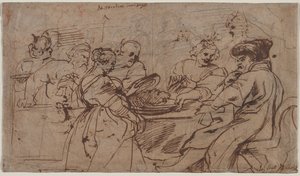 Das Fest des Herodes (recto) Tomyris mit dem Kopf des Kyros (verso), ca. 1637-1638