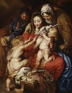 Die Heilige Familie mit der Heiligen Elisabeth, dem Heiligen Johannes und einer Taube (ca. 1608-9) von Peter Paul Rubens
