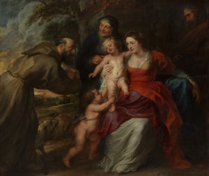 Die Heilige Familie mit den Heiligen Franziskus und Anna und dem kleinen Johannes dem Täufer von Peter Paul Rubens