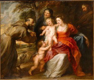 Die Heilige Familie mit den Heiligen Franziskus und Anna und dem kleinen Johannes dem Täufer
