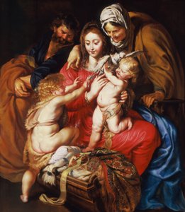 Die Heilige Familie mit St. Elisabeth, St. Johannes und einer Taube, ca. 1609 von Peter Paul Rubens